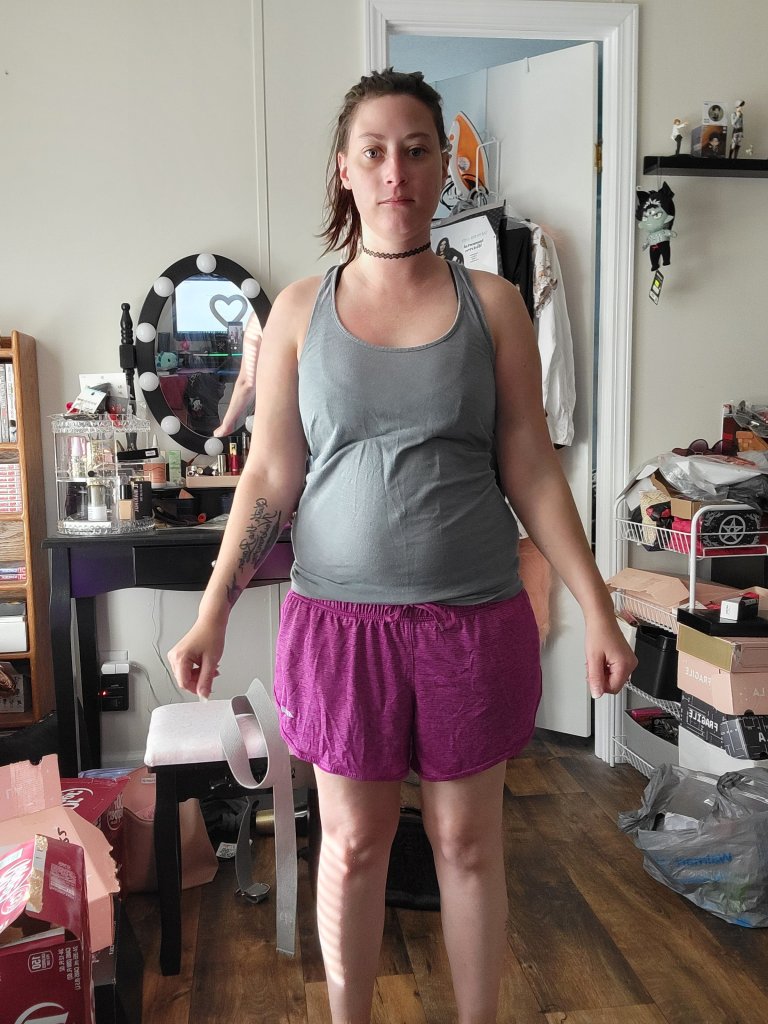 Front view of Niki in exercise gear